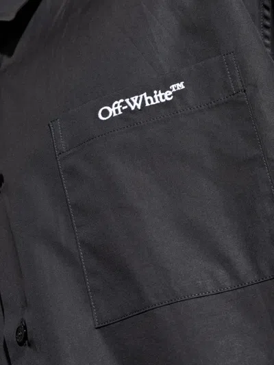Off-white Graphic Print Shirt Chest Pocket In Black