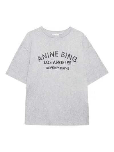 Anine Bing Cohen Tee Los Angeles Stancil Woman Grey In Gray