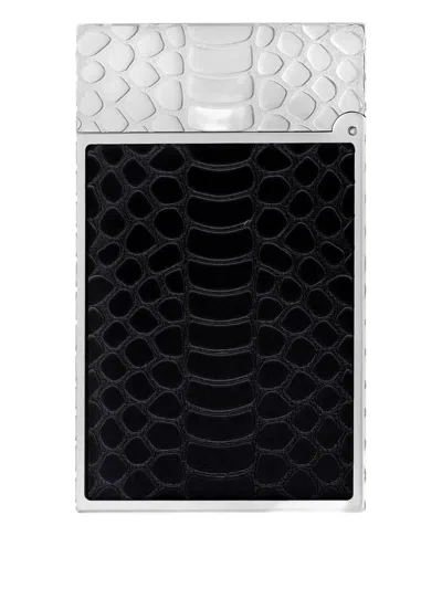 St Dupont Ligne 2 Snakeskin-pattern Lighter (6.2cm X 3.7cm) In Brown