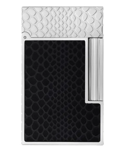 St Dupont Ligne 2 Snakeskin-pattern Lighter (6.2cm X 3.7cm) In Brown