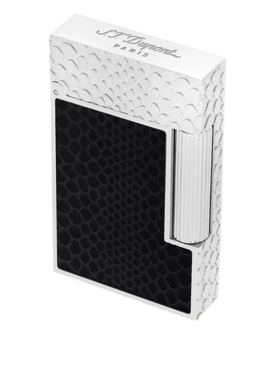 St Dupont Ligne 2 Snakeskin-pattern Lighter (6.2cm X 3.7cm) In Brown