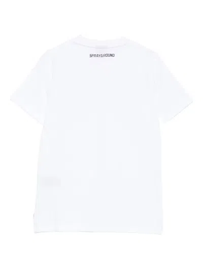 Sprayground Kid Appliqué-detail T-shirt In White