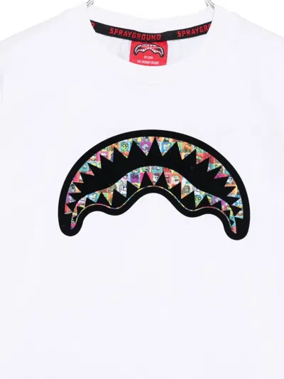 Sprayground Kid Appliqué-detail T-shirt In White