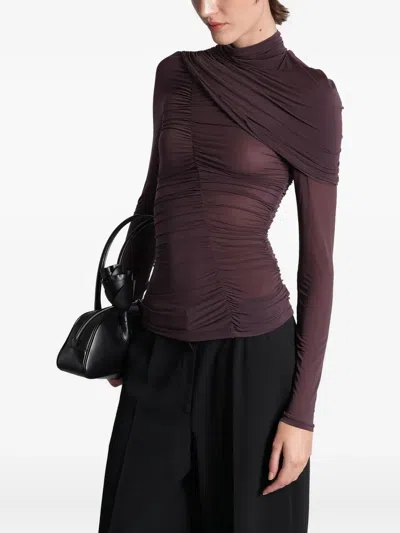 Magda Butrym Blouse 06 Topwear In Bordeaux Polyamide Polyester In Multi