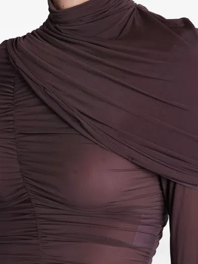 Magda Butrym Blouse 06 Topwear In Bordeaux Polyamide Polyester In Multi