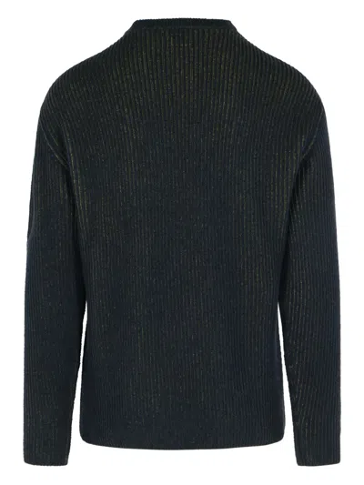 C.p. Company Knitwear Crew Neck In Fleece Knit In Black