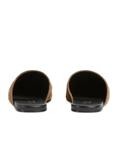 Gucci Men Brown Mule With Horsebit On The Front And All-over Gg Motif In Suede Man In Brown