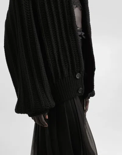 Dolce & Gabbana Black Skirt With Pleated Design And Drawstring Waist In Silk Blend Stretch Woman In Black