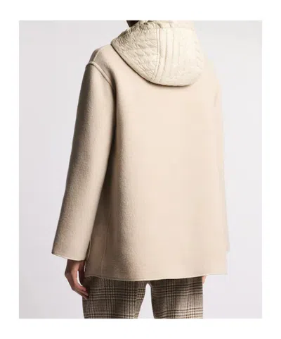 Fay Hooded Jacket With Drawstring And Pockets In Neutral