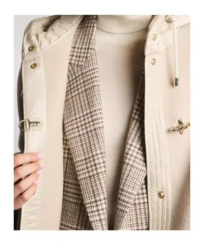 Fay Hooded Jacket With Drawstring And Pockets In Neutral