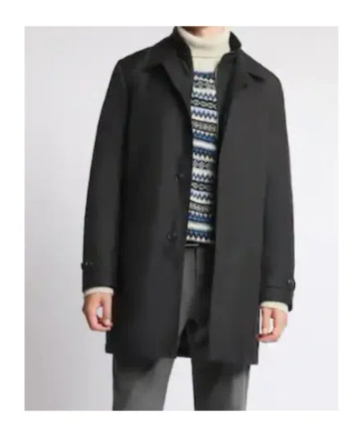 Fay Morning Coat In Technical Poplin In Black