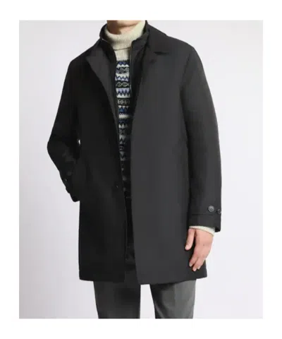 Fay Morning Coat In Technical Poplin In Black