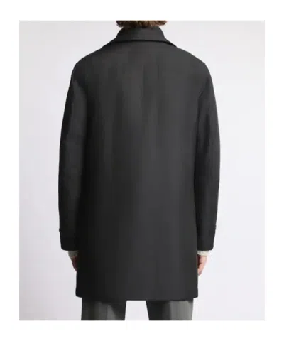 Fay Morning Coat In Technical Poplin In Black