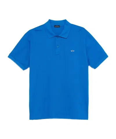 Paul & Shark Short-sleeved Cotton Polo Shirt For Casual Style In Blue