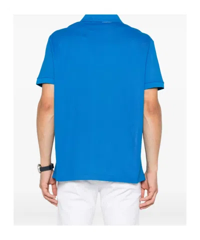 Paul & Shark Short-sleeved Cotton Polo Shirt For Casual Style In Blue