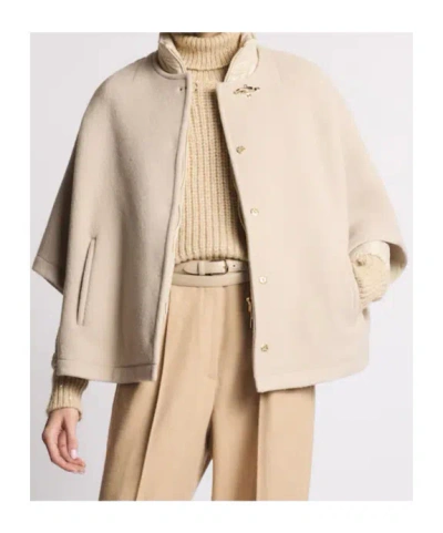 Fay Detachable Double Quilted Cape With Zip In Neutral