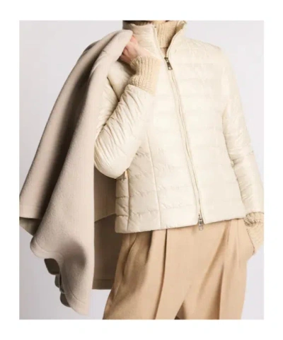 Fay Detachable Double Quilted Cape With Zip In Neutral