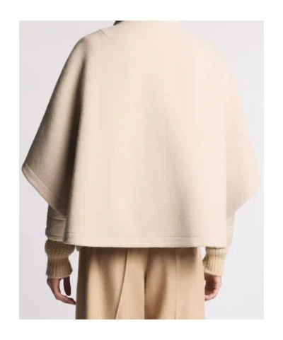 Fay Detachable Double Quilted Cape With Zip In Neutral