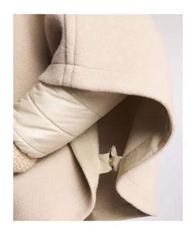 Fay Detachable Double Quilted Cape With Zip In Neutral