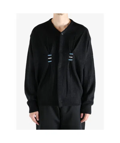 Ader Error Button-detail Cardigan In Gray