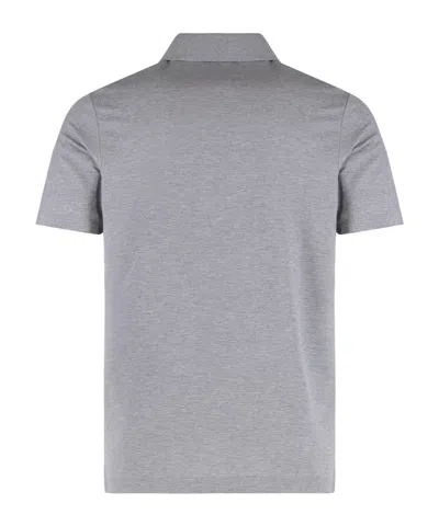 Paul & Shark Short-sleeved Cotton Polo Shirt For Casual Style In Gray