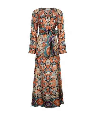 Pierre-louis Mascia Geometric-pattern Maxi Dress In Multi