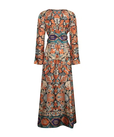 Pierre-louis Mascia Geometric-pattern Maxi Dress In Multi