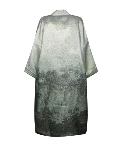 Pierre-louis Mascia Abstract-print Open-front Jacket In Gray