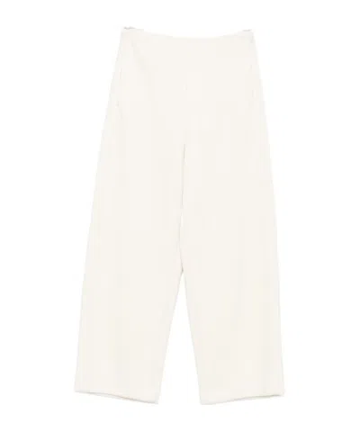 Max Mara Cropped Palazzo Trousers In White