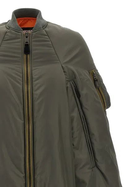 Junya Watanabe Oversized Bomber Style Cape Jacket In Gray