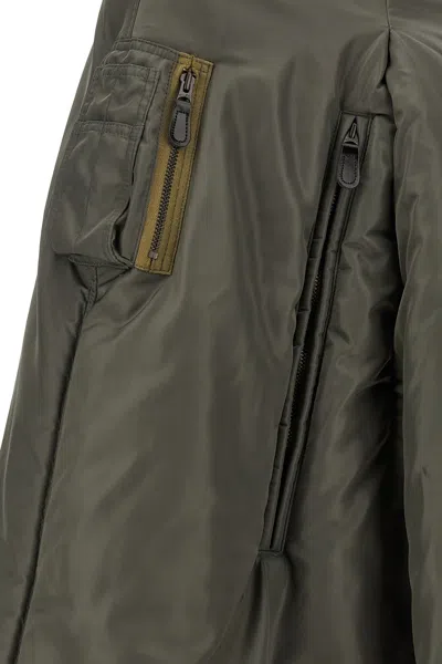 Junya Watanabe Oversized Bomber Style Cape Jacket In Gray