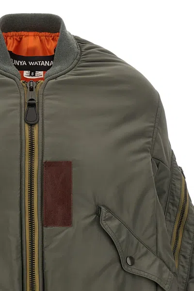 Junya Watanabe Lightweight Nylon Jacket With High Collar And Streamlined Silhouette In Green