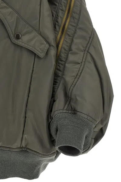 Junya Watanabe Lightweight Nylon Jacket With High Collar And Streamlined Silhouette In Green