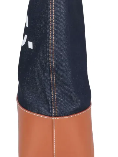 Apc A.p.c. Axel Small Denim Tote Bag In Blue