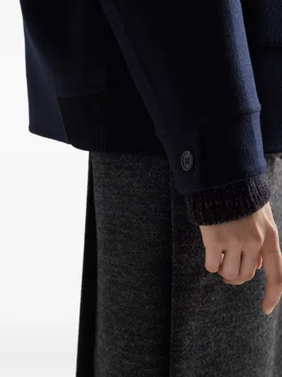 Prada Buttoned Reversible Jacket In Blue