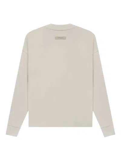 Essentials Oversized Crew Neck Jumper In Neutral