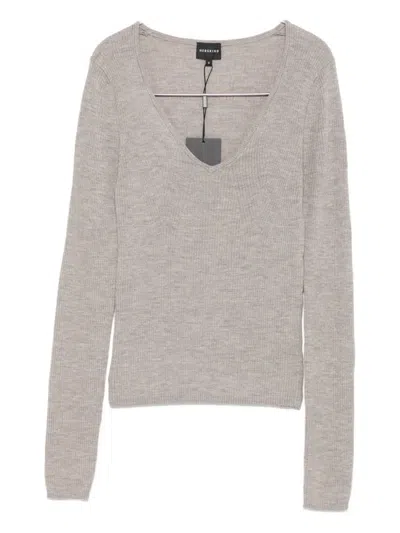 Herskind V-neck Ribbed Sweater In Brown