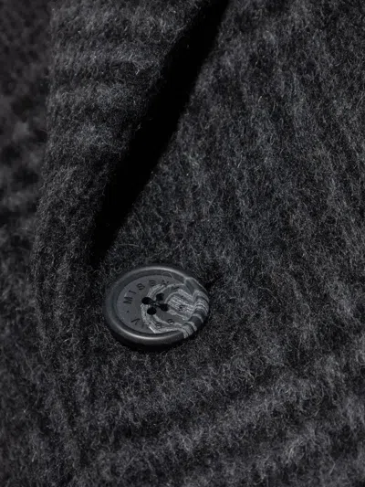 Misbhv Checked Double-breasted Coat In Black