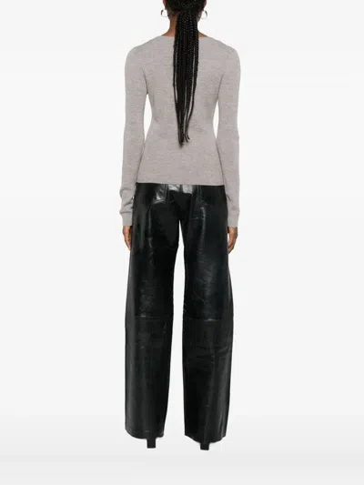 Herskind V-neck Ribbed Sweater In Brown