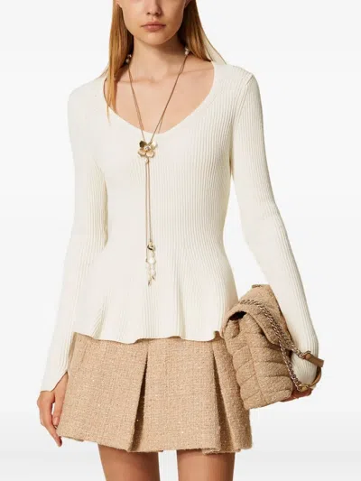 Twinset Suéter Cuello Redondo - Blanco In White