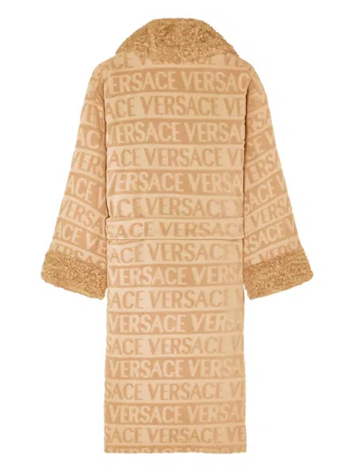 LOGO提花抓绒边饰睡袍