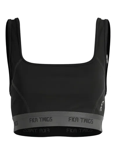 On Square-neck Sports Bra In Black
