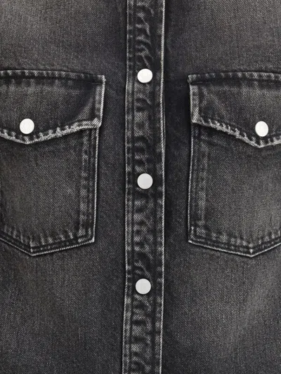 Jacob Cohen Western Shirt In Cotton And Lyocell Denim In Black