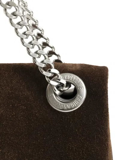 Zadig & Voltaire Womens Rock Ii Leather Clutch Wood In Brown