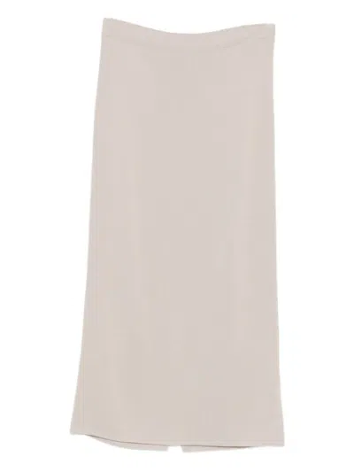 背面开衩中长半身裙