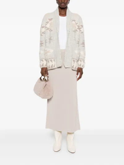 背面开衩中长半身裙