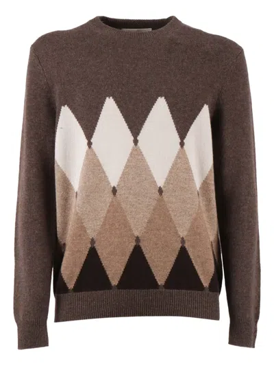 Ballantyne Diamond-patterned Round-neck Sweater In Multi