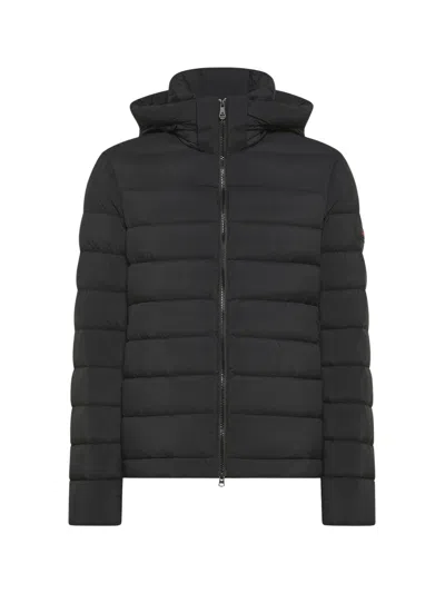 Peuterey Quilted Black Puffer Jacket With Hooded Design In Black