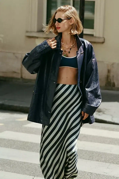 Maeve Faux-patent Leather Carabiner Jacket In Multi