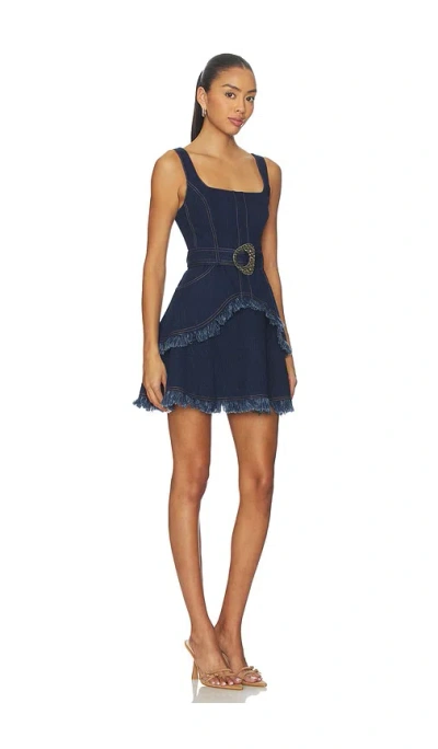 Alexis Macey Mini Dress In Denim In Blue